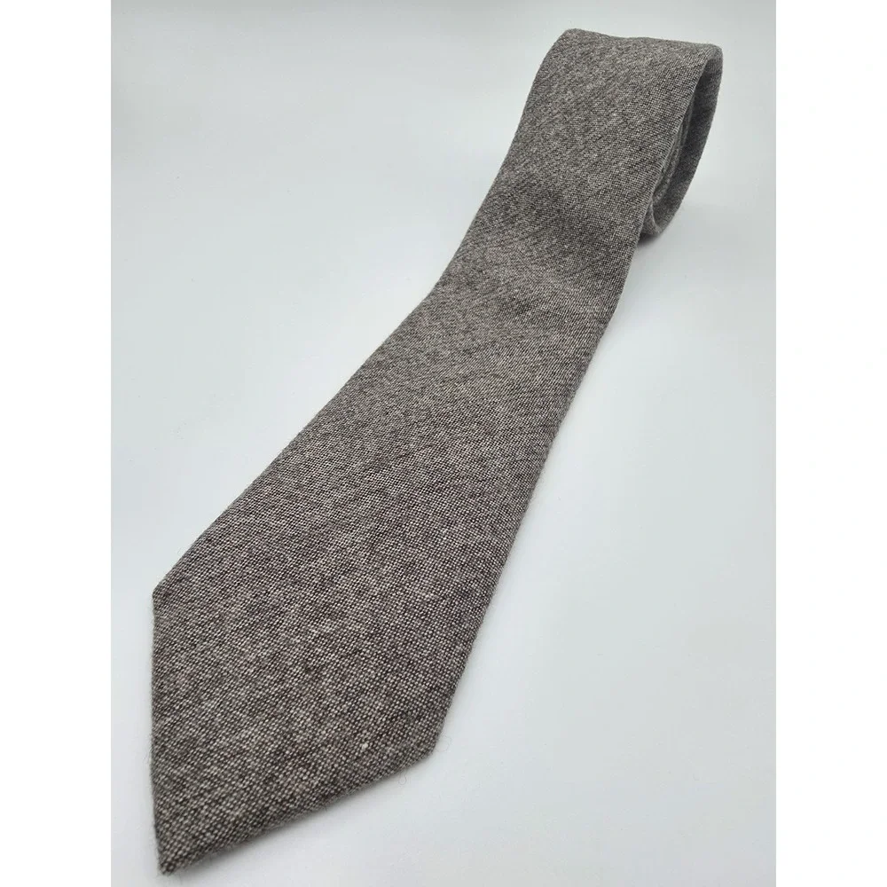 Broletto Men's Wool/Cotton Gray Necktie 58